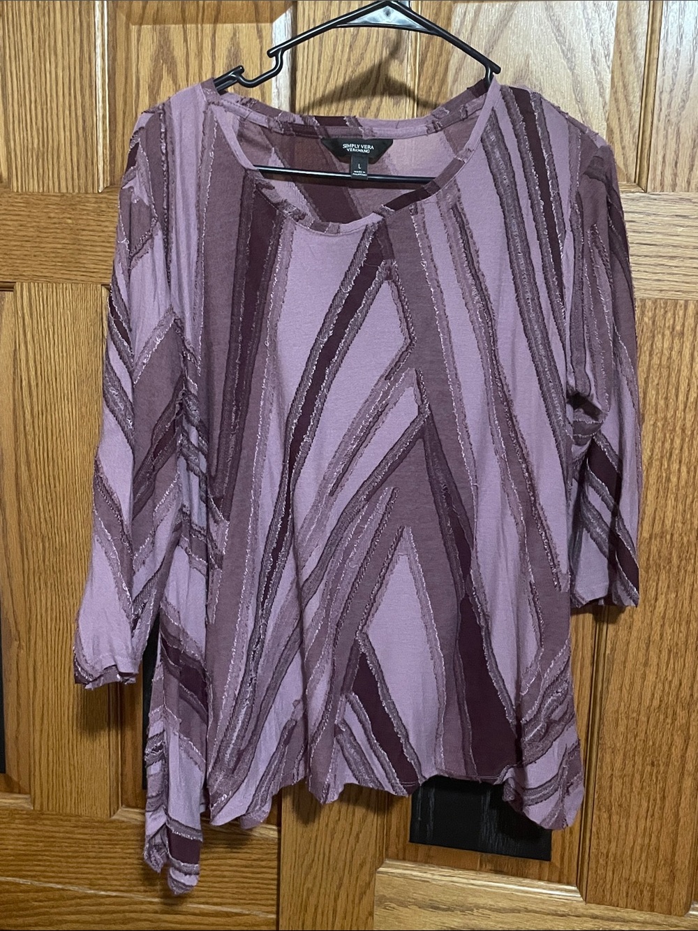 Simply Vera Vera Wang Mauve & Plum Striped Tunic